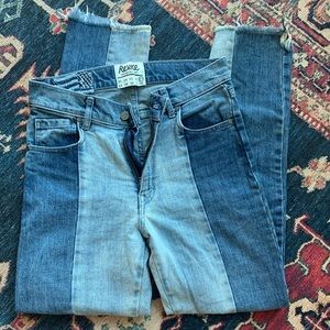 NWOT Revice Two-toned High Waist Crop Jeans